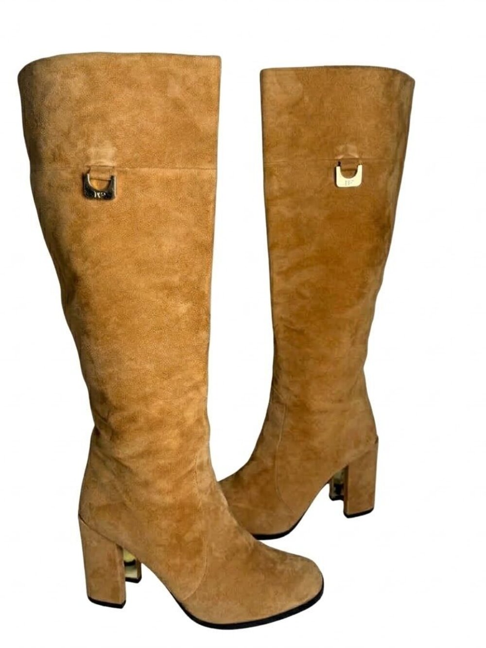 Diane Von Furstenberg DVF Suede Knee High Heeled Boots Size 7 Retro Western